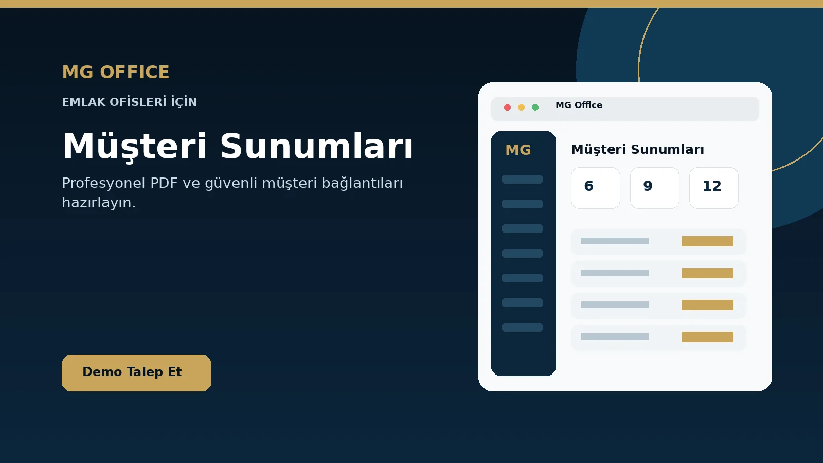 Emlak Müşteri Sunumu ve Güvenli Portföy Portalı ekran görünümü