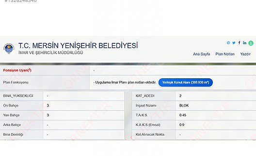 Mersin Yenişehir Fuatmorel Mahallesi Satılık Arsa